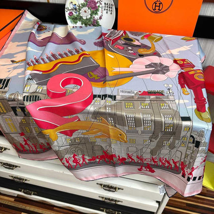 HERMES 26S SCARF 90 IN SILK 496098
