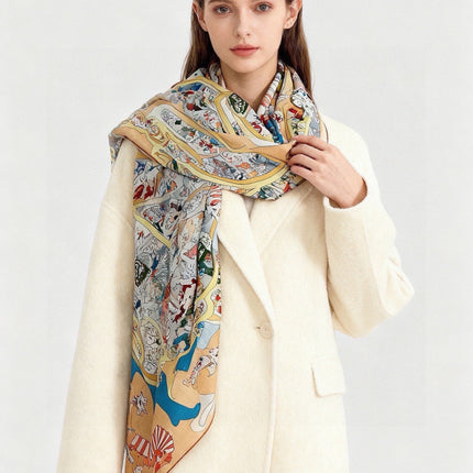 HERMES 26S SCARF 135 IN CASHMERE AND SILK 304246