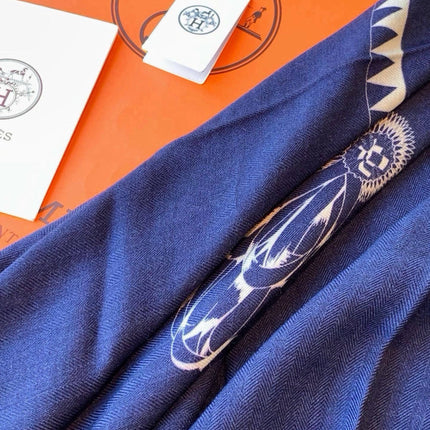HERMES 26S SCARF 140 IN SILK AND CASHMERE 496038