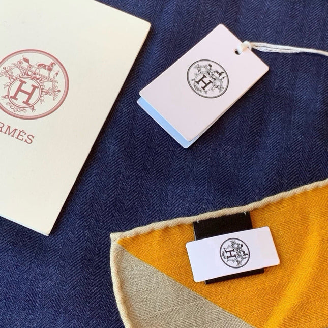HERMES 26S SCARF 140 IN SILK AND CASHMERE 496038