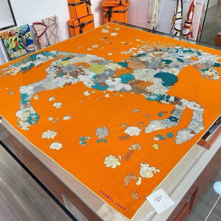 HERMES 26S SCARF 140 IN SILK AND CASHMERE 496065