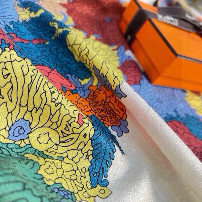 HERMES 26S SCARF 140 IN SILK AND CASHMERE 496067