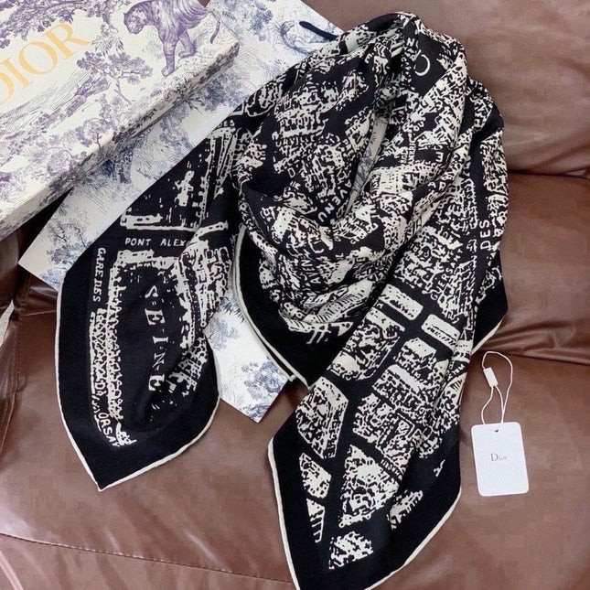 DIOR 26S SCARF 140 IN SILK AND CASHMERE 509457