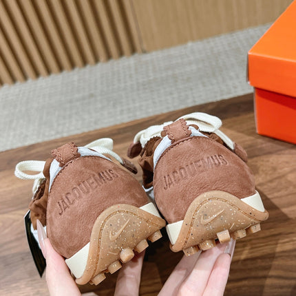 JACQUEMUS 26S SNEAKERS IN BROWN SUEDE & FABRIC