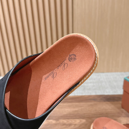LP 26S CROSS STRAP SLIDES SANDAL IN BLACK SUEDE
