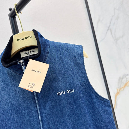 MIUMIU 26S SLEEVELESS DENIM JACKET 958