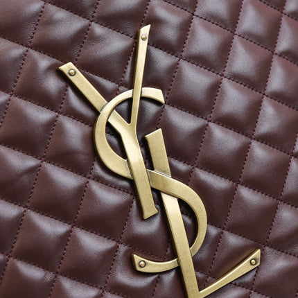 YSL 25S ICARE 27 IN ROUGE CABERNET QUILTED CALFSKIN GOLD HARDWARE
