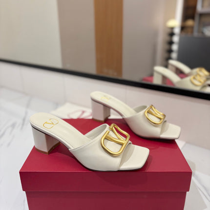 VALENTINO 26S HIGH-HEEL SANDALS 60 MM IN WHITE CALFSKIN WITH GOLD HARDWARE