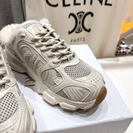 DIOR CHRONO SNEAKER 25S IN CREAM WHITE LAMBSKIN AND MESH FABRIC STYLE 8