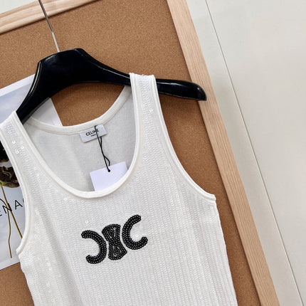 CELINE 26S SEQUIN KNIT TANK TOP 143