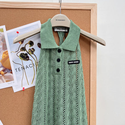 MIUMIU 26S SLEEVELESS KNIT COLLARED TOP STYLE 1105