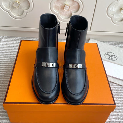 HM KELLY BOOTS IN BLACK CALFSKIN 501318