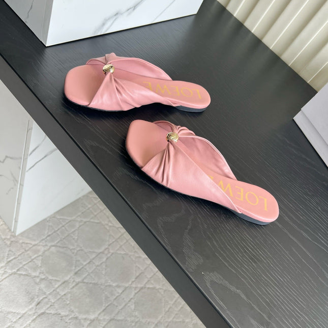 LOEWE 26S SANDALS IN LIGHT PINK LAMBSKIN