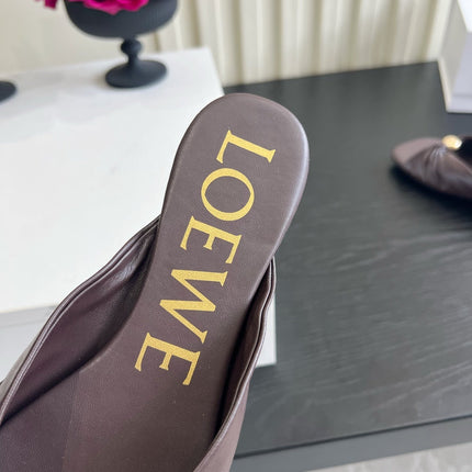 LOEWE 26S SANDALS IN BROWN LAMBSKIN