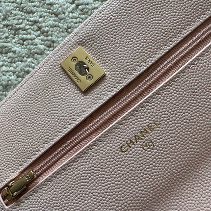 CHANEL 25S MINI FLAP BAG 19 IN LIGHT PINK CAVIAR LEATHER