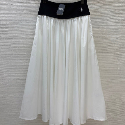 RALPH LAUREN 26S CONTRAST-WAIST MAXI SKIRT 603