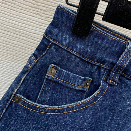 PRADA 26S DENIM MINI SKIRT FLARED JEANS 1341