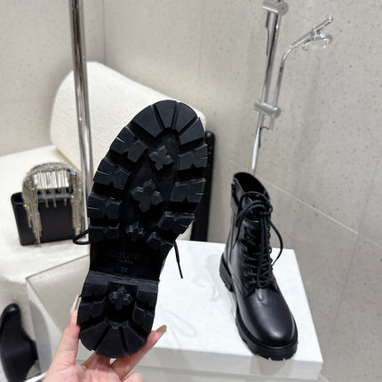 CELINE 26S MARTIN BOOTS IN BLACK CALFSKIN