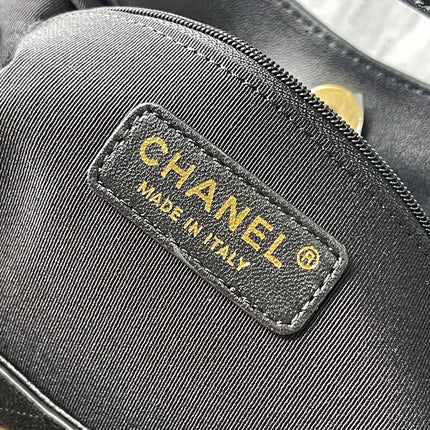 CHANEL 25S HOBO BAG 33 IN BLACK SUEDE GOLD HARDWARE