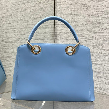 DIOR 26S CIGALE BAG 28 IN LIGHT BLUE SMOOTH CALFSKIN GOLD HARDWARE