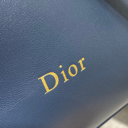 DIOR 26S BUCKET BAG 27 IN NAVY BLUE CALFSKIN GOLD HARDWARE