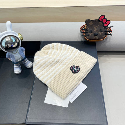 BEANIE HAT IN STELL BISQUE BEIGE MIX WHITE CASHMERE 436731