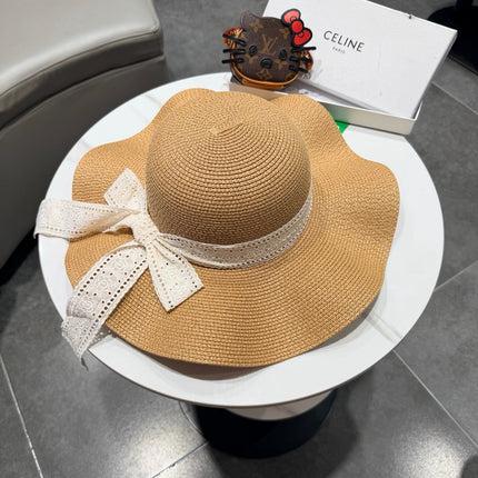 CELINE 26S STRAW WIDE BRIM HAT STYLE 74