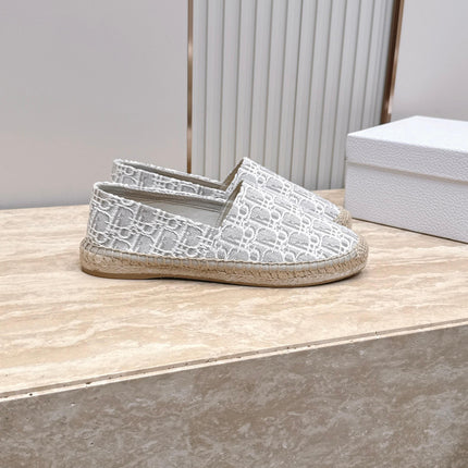 DIOR 26S SIROCO ESPADRILLE IN GREY AND WHITE DIOR OBLIQUE CANVAS