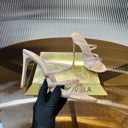 CLEO NUDE SANDAL WITH CRYSTALS 95 MM
