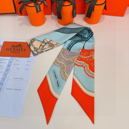 HERMES 26S TWILLY SCARF 86 IN SILK 496195