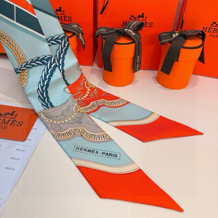 HERMES 26S TWILLY SCARF 86 IN SILK 496195