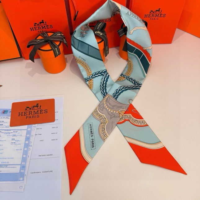 HERMES 26S TWILLY SCARF 86 IN SILK 496195