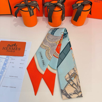 HERMES 26S TWILLY SCARF 86 IN SILK 496195