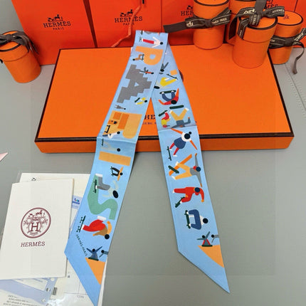 HERMES 26S TWILLY SCARF 86 IN SILK 496157