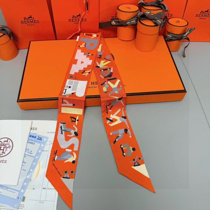 HERMES 26S TWILLY SCARF 86 IN SILK 496161