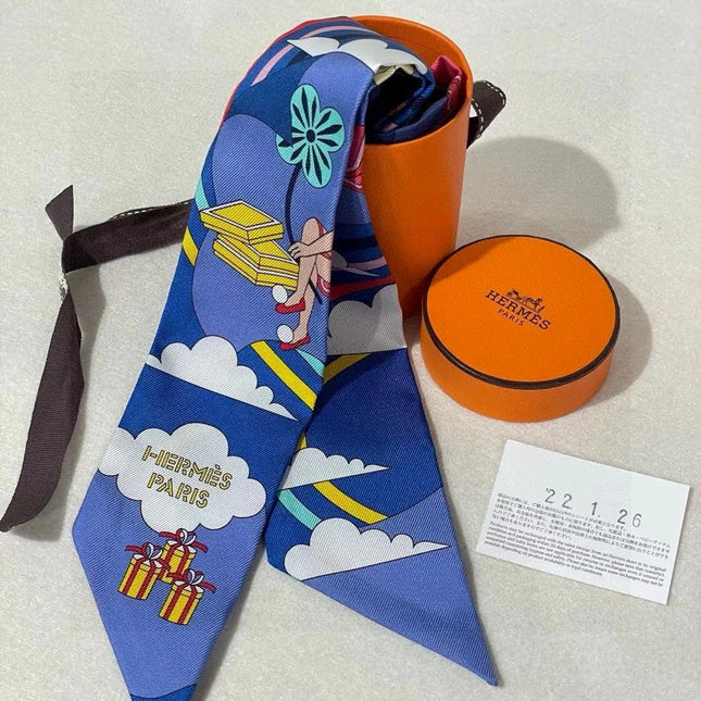 HERMES 26S TWILLY SCARF 86 IN SILK 496166