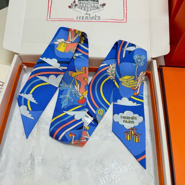 HERMES 26S TWILLY SCARF 86 IN SILK 496166