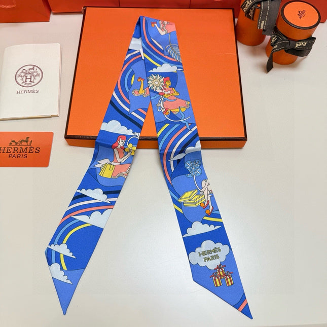 HERMES 26S TWILLY SCARF 86 IN SILK 496166