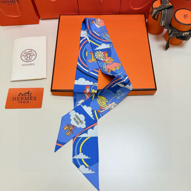 HERMES 26S TWILLY SCARF 86 IN SILK 496166