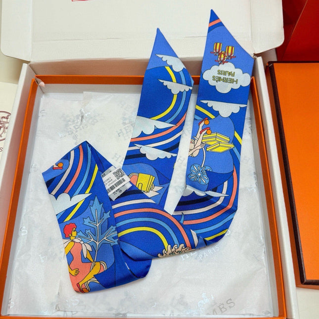 HERMES 26S TWILLY SCARF 86 IN SILK 496166