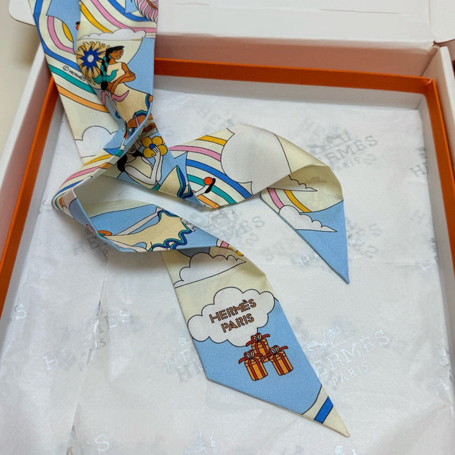 HERMES 26S TWILLY SCARF 86 IN SILK 496168