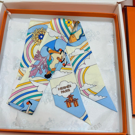 HERMES 26S TWILLY SCARF 86 IN SILK 496168