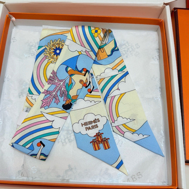HERMES 26S TWILLY SCARF 86 IN SILK 496168