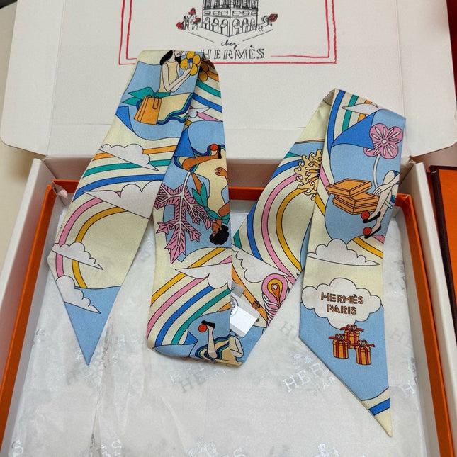 HERMES 26S TWILLY SCARF 86 IN SILK 496168