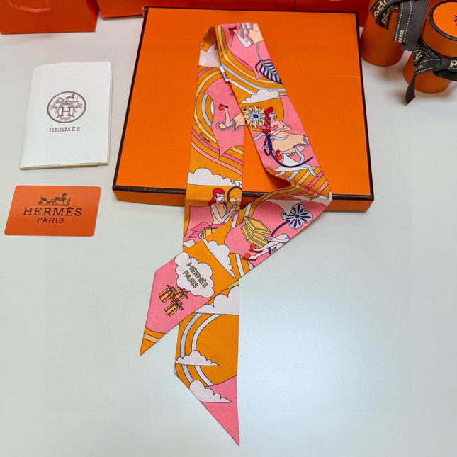 HERMES 26S TWILLY SCARF 86 IN SILK 496169