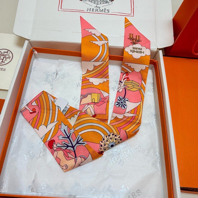 HERMES 26S TWILLY SCARF 86 IN SILK 496169