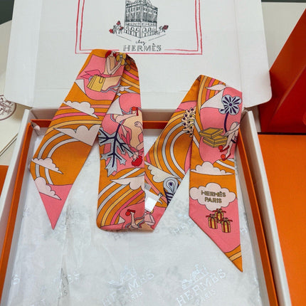 HERMES 26S TWILLY SCARF 86 IN SILK 496169