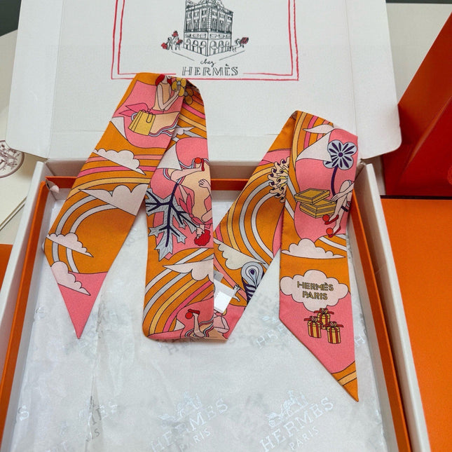 HERMES 26S TWILLY SCARF 86 IN SILK 496169
