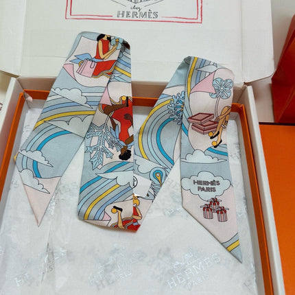 HERMES 26S TWILLY SCARF 86 IN SILK 496170