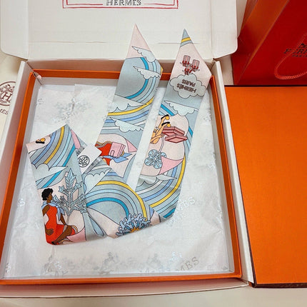 HERMES 26S TWILLY SCARF 86 IN SILK 496170